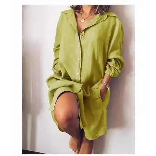 

Ele Double ket Long irt для женщин, полиэстер прямого кроя, длинный све, формальный, износостойкий, для деформации, чистый цвет