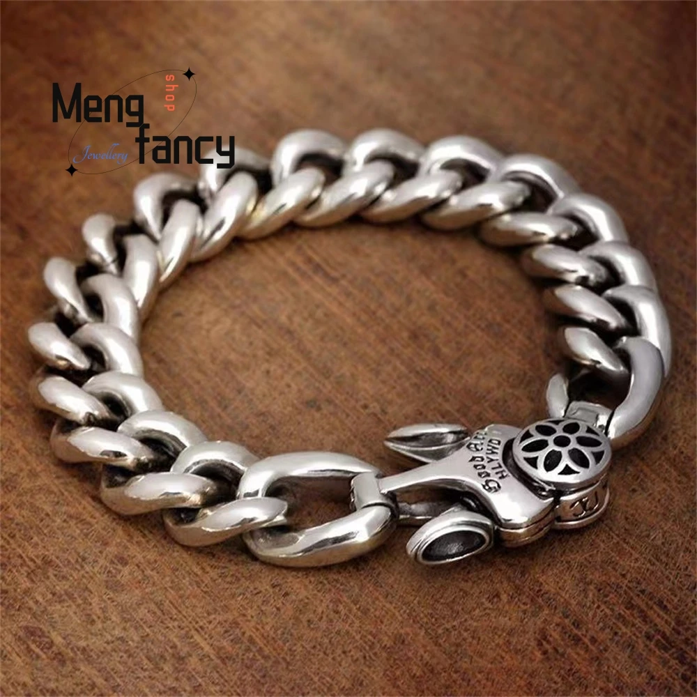 

Simple And Good Art 13.5mm Thick And Heavy Men's Silver Bracelet Buckle Luxury Quality Jewelry Fashion Exquisite Jewelry Elegant