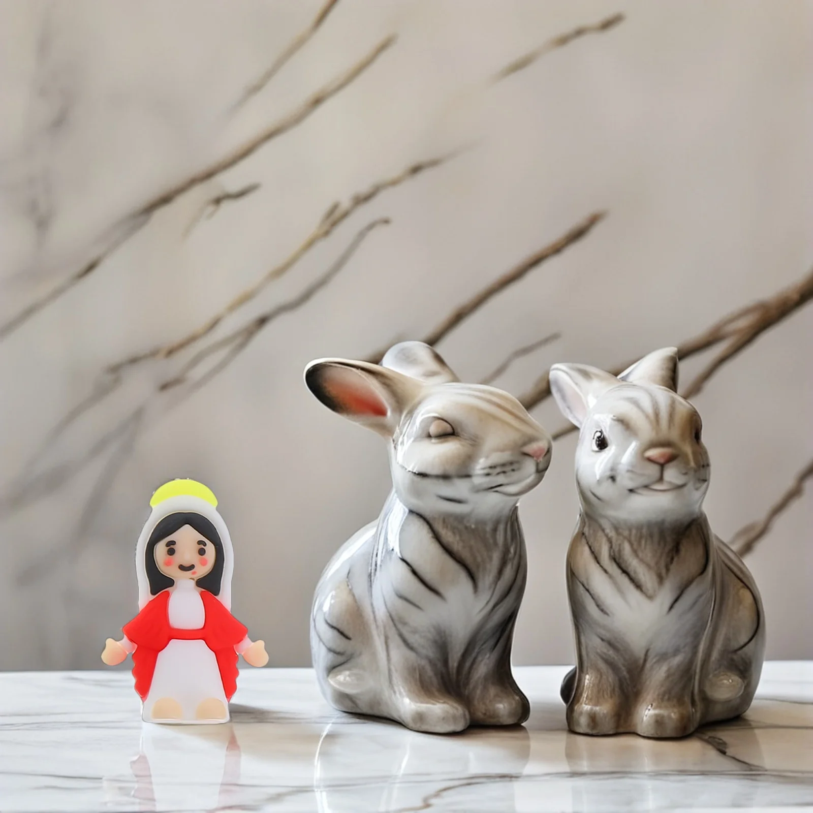 

50Pcs Mini Virgin Mary Statue - Premium PVC Catholic Religious Decor - Small Blessed Mother Ornament for Nativity Easter Church