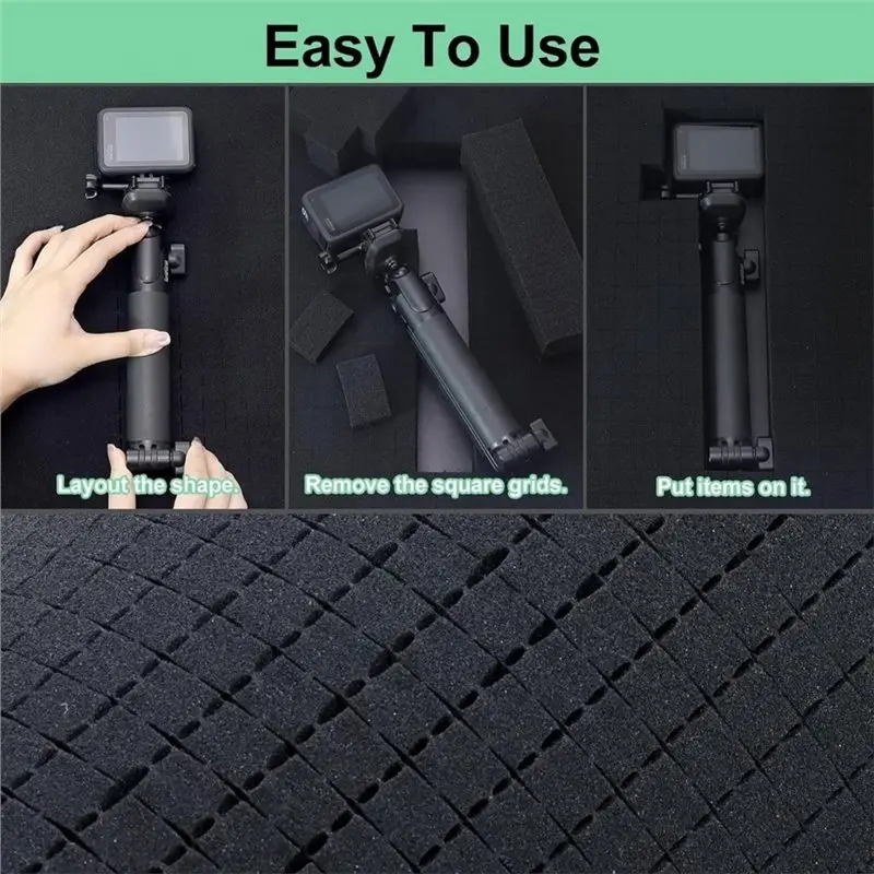 ABGH-Pick And Pluck Foam 8 Pcs-Pre-Cube Sheets 16 X 12 X 2& 16 X 12 X 0.4 In Thickness For Storage For Cases Pad