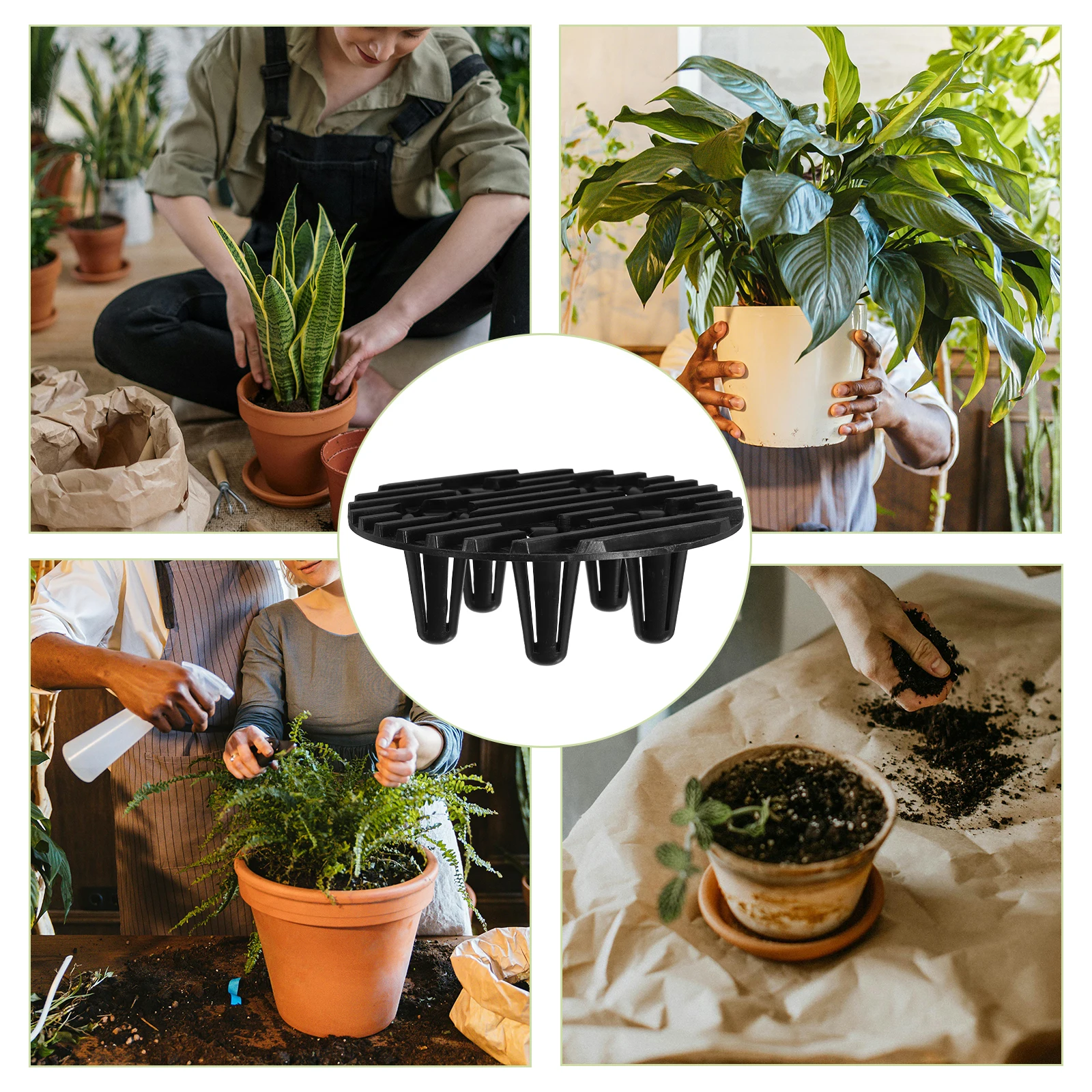 10 قطعة البلاستيك الثقيلة شبكة وعاء قدم مكافحة الحشرات زهرة مستديرة وعاء حامل حديقة مصعد داخلي في الهواء الطلق فناء مصنع المصاعد