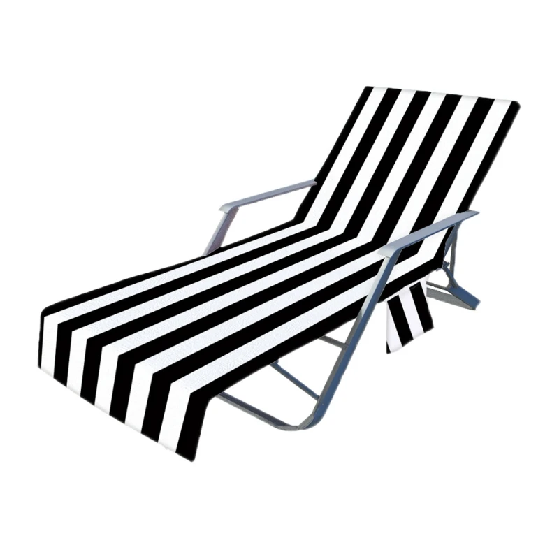 Summer Pool Chair Patio Chaise Chair Cover Sunbathing Hotel Holiday Fashion Beach Towel Cover Towel Beach Chair