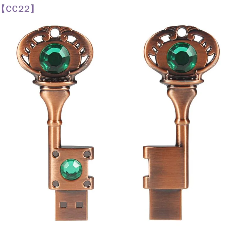 （CC22）Metal Love Heart Key USB 2.0 Flash Drive Creative Gifts Pen Drive Real Capacity Memory Stick 64GB U Disk
