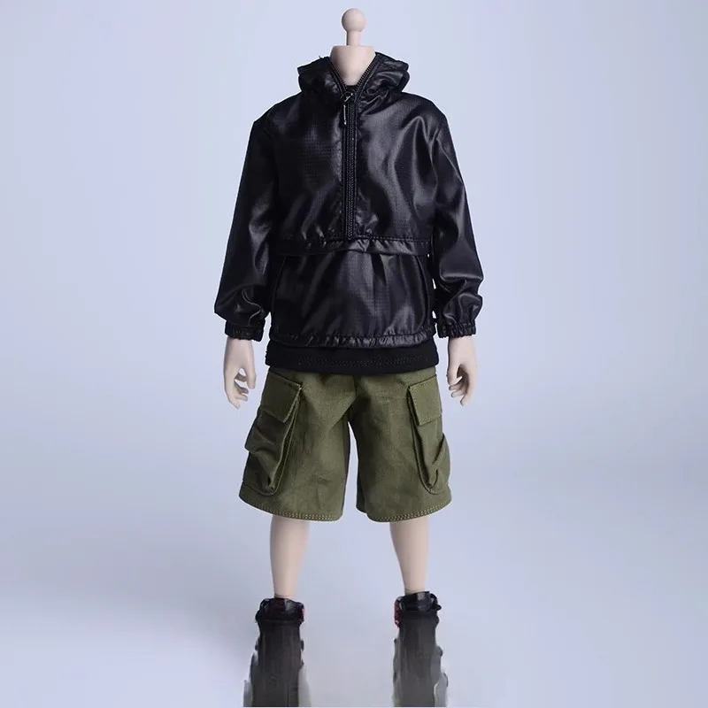 

1/6 Scale Male Trend Solid Color Overalls Hooded Outdoor Jackets with A Zipper Toys Set Model Fit 12'' Action Figures Body