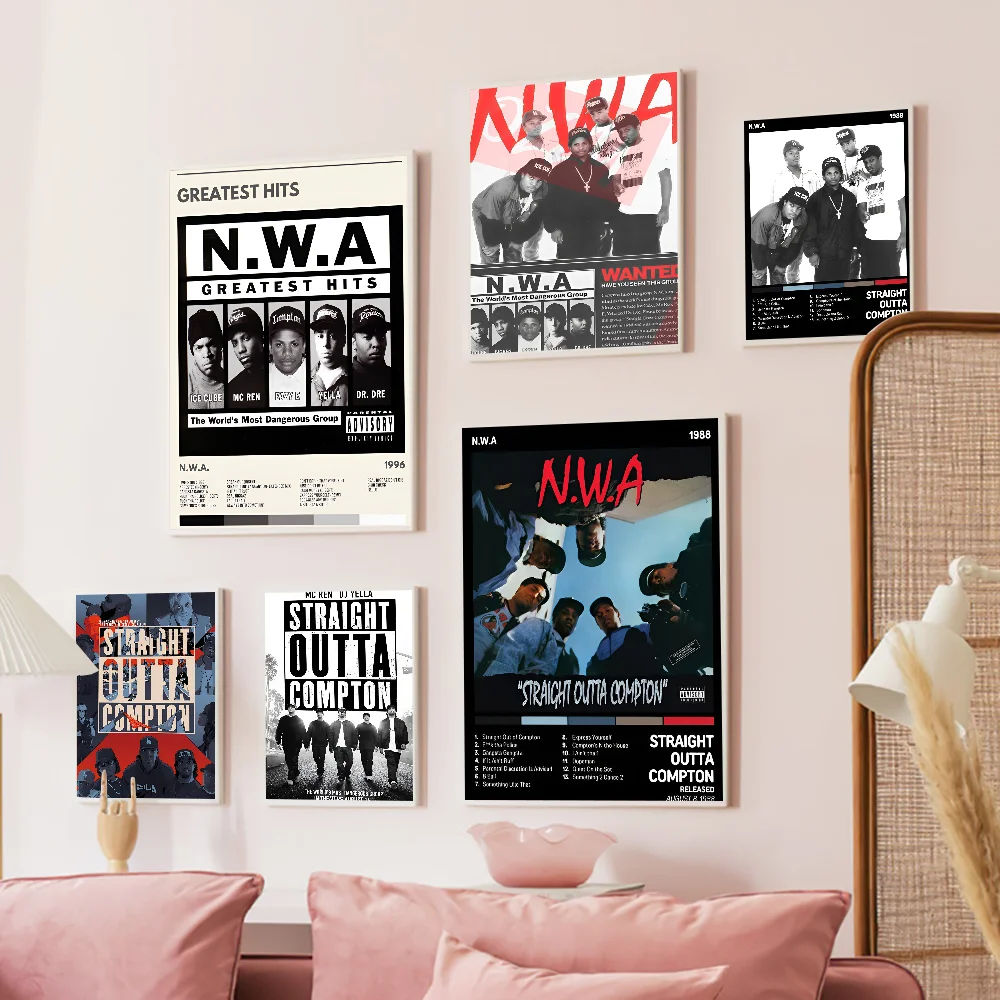 NWA Straight Outta Compton Classic Vintage Good Quality Prints and Posters Vintage Room Home Bar Cafe Decor Art Wall Painting