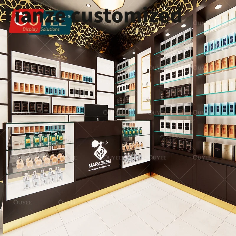 Customized-Fashion Beauty Supplies Store Cosmetic Shelf Perfume cabinets Shop Display Furniture Perfume Showcase Fragrance