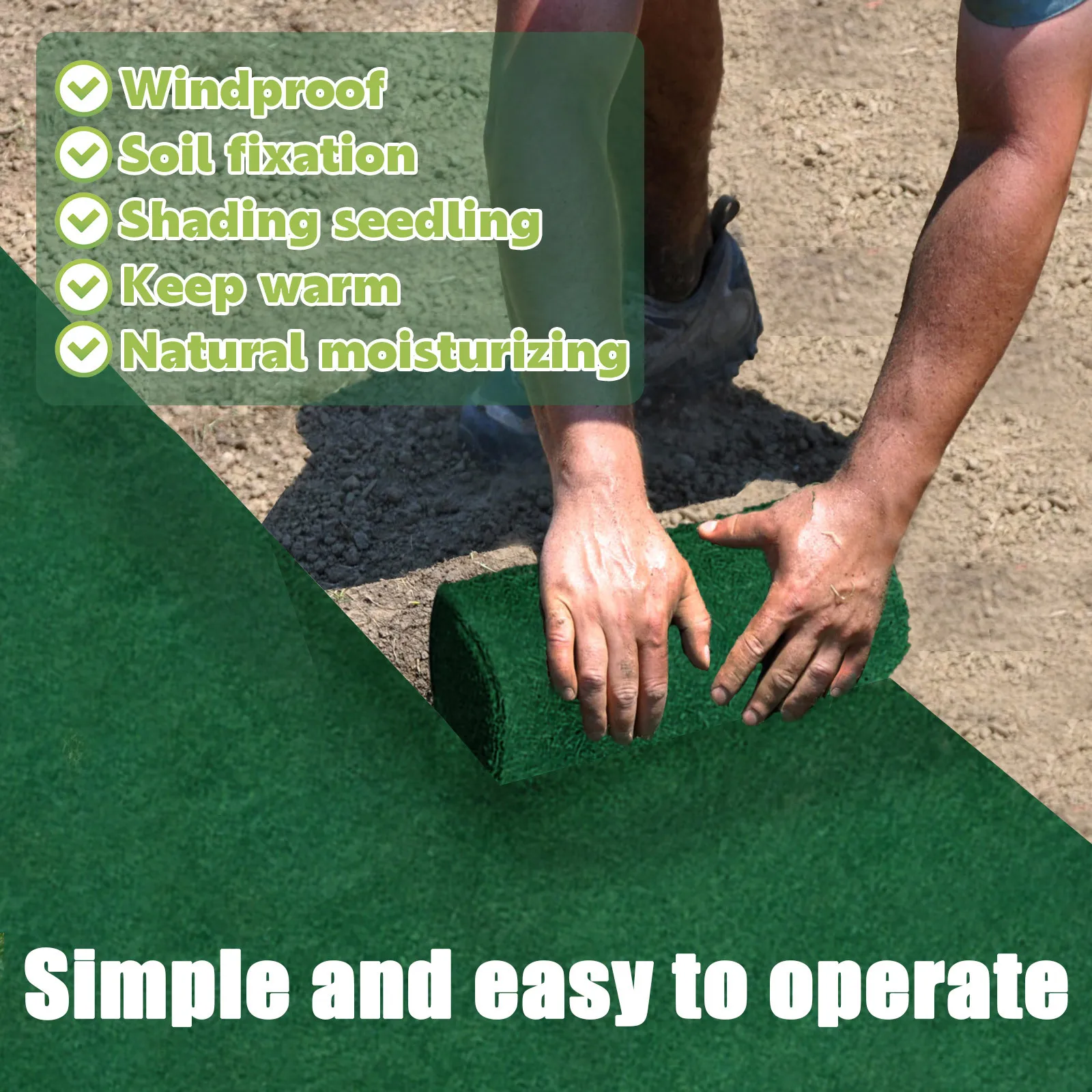 Ecological Grass Seedling Mat Wind Prevention Soil Consolidation Grass Mat Promoting Plant Growth Biodegradable Grass Seed Mat