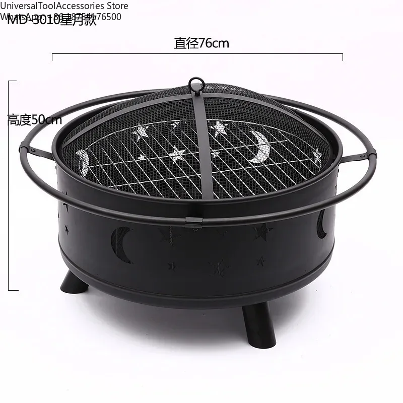 

Sturdy Outdoor Charcoal BBQ Grill Fire Pit Yard Villa Campfire Wood Heating Brazier with Surround Furnace for Garden Camping