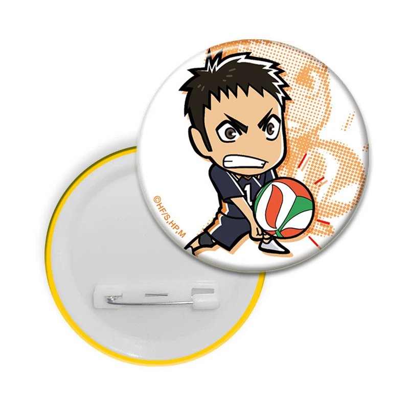 32/44/58mm Anime Haikyuu!! Brooches Cartoon Enamel Lapel Pins Manga Figure Buttons Badges Jewelry Accessories Gifts