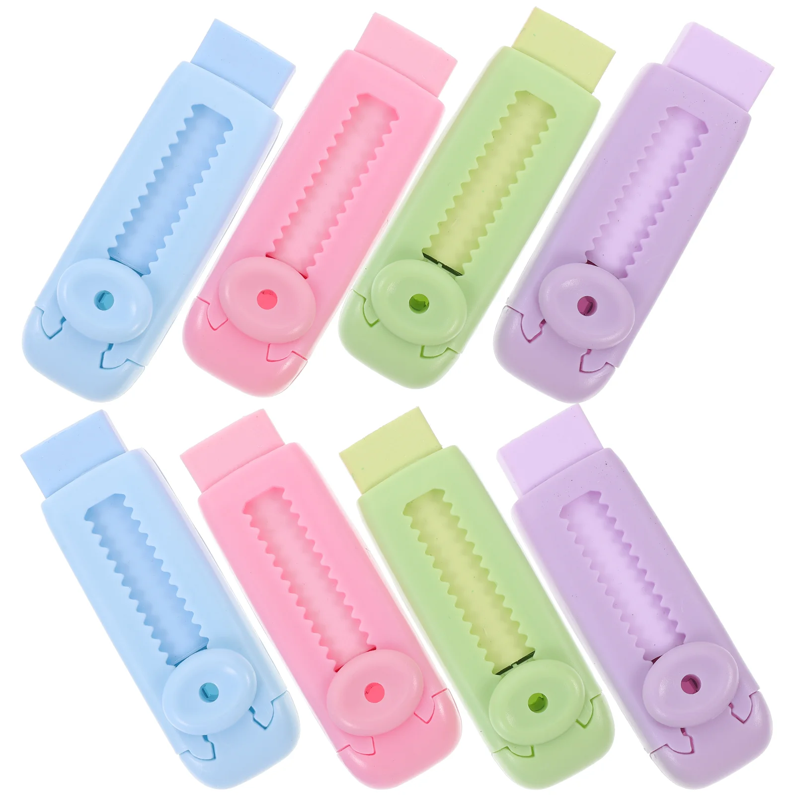 8 Pcs Small Eraser Retractable Student Pupils 770X250X180CM Abs Slide Erasers School