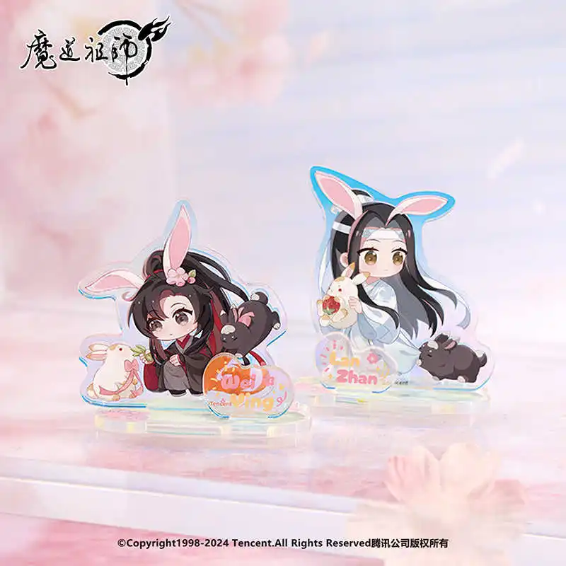 Anime Mo Dao Zu Shi MDZS Wei Wuxian Lan Wangji Peach Blossom Series Cosplay Badge Brooch Pins Acrylic Stand Model Pendant