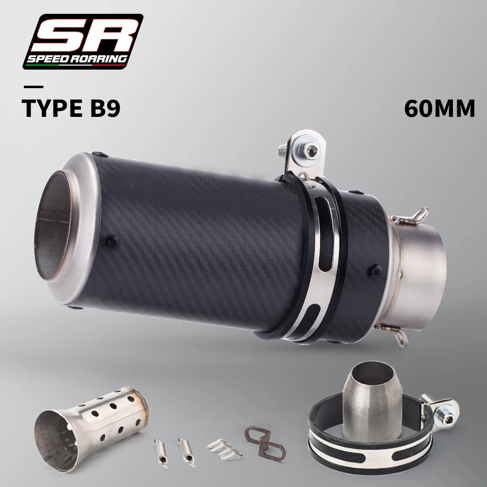 51mm 60mm Universal Motorcycle Exhaust Muffler Silencer Steel with DB Killer-project Z800 900 Z1000 CBR600 S1000RR MT07 MT09 image 3