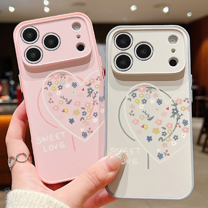 Süße Liebe Herz Muster magnetische Telefon Fall für iPhone 17 Pro Max 16 15 14 13 Pro Max für Magsafe Wireless Charge harte PC Abdeckung