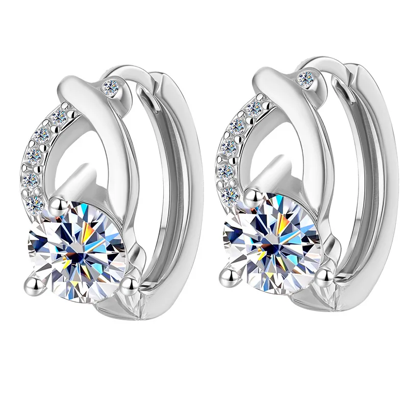 

Женские наушники с крестообразными каплями воды PT950 Platinum 1Ct Муассанит - динамическая капля воды, многослойный крест, платиновый гипоаллергенный