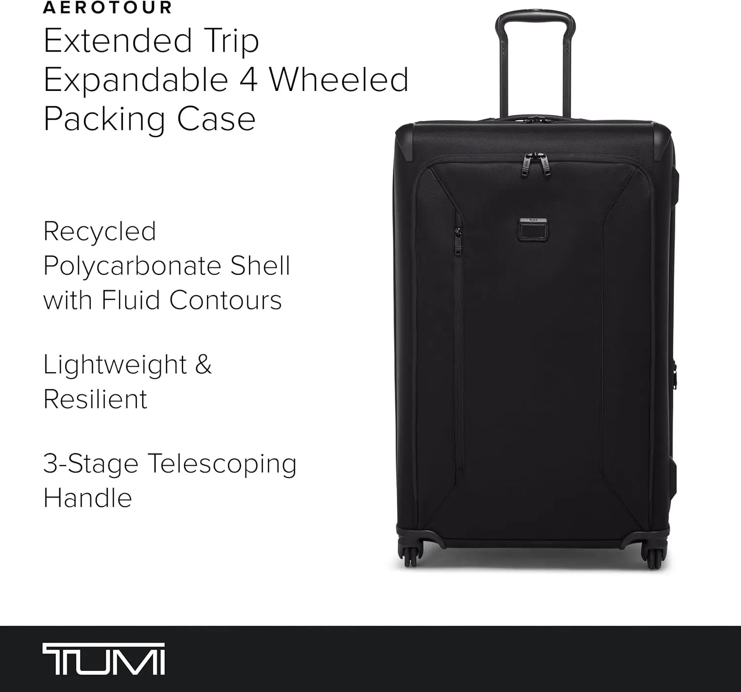 - Aerotour Extended Trip Expandable 4 Wheeled Pacase - Carry On Suitcase For Short Travel, Long Weekend & More - Black