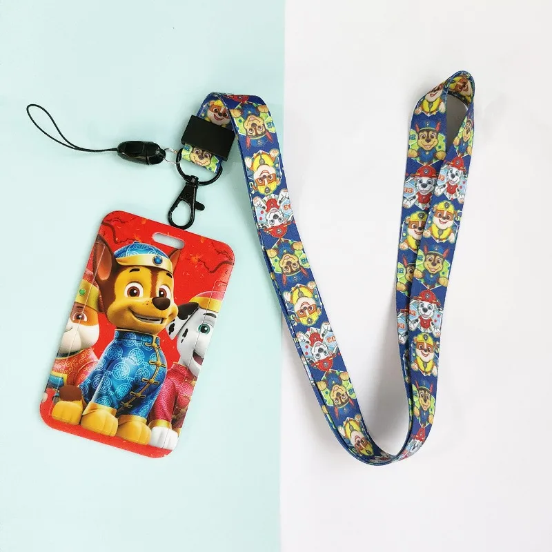 สายคล้องคอสำหรับใส่บัตร Paw Patrol Chase พร้อมจี้สำหรับเด็ก ลายการ์ตูนอนิเมะ น่ารัก ใช้เป็นพวงกุญแจได้