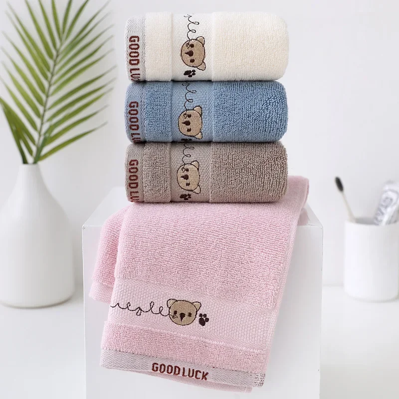 Bath Towel CottonFace Washcloth Cute Cartoon Baby Towels Bear Hand Wipe Soft Children Towels Kids Newborn Bathing Handkerchief