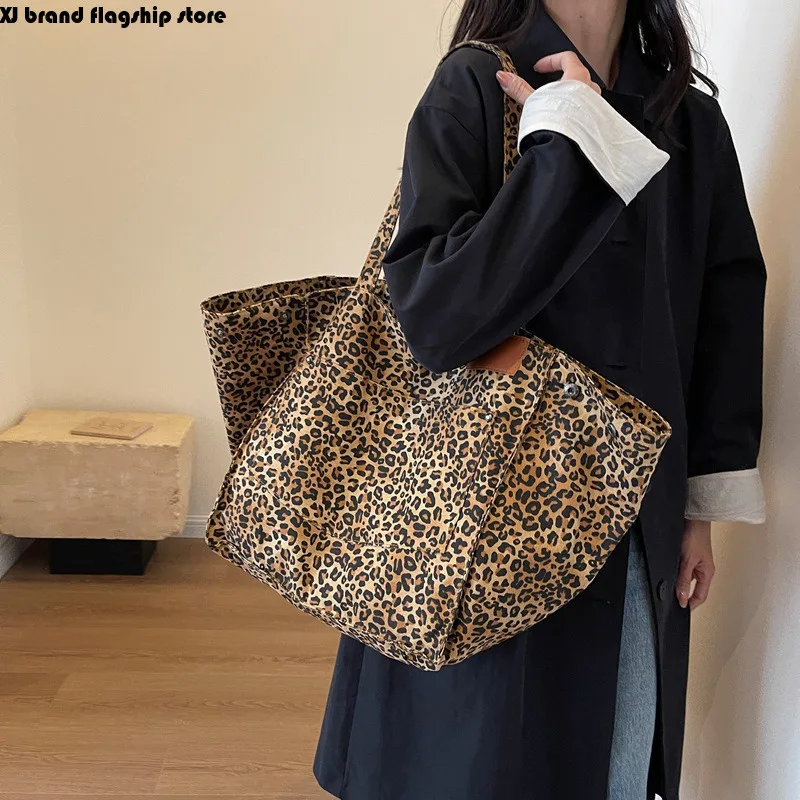 

XJ Fashion shopper women's leopard print handbag large capacity shoulder bag girl shopping bag versatile сумка женская bolsos