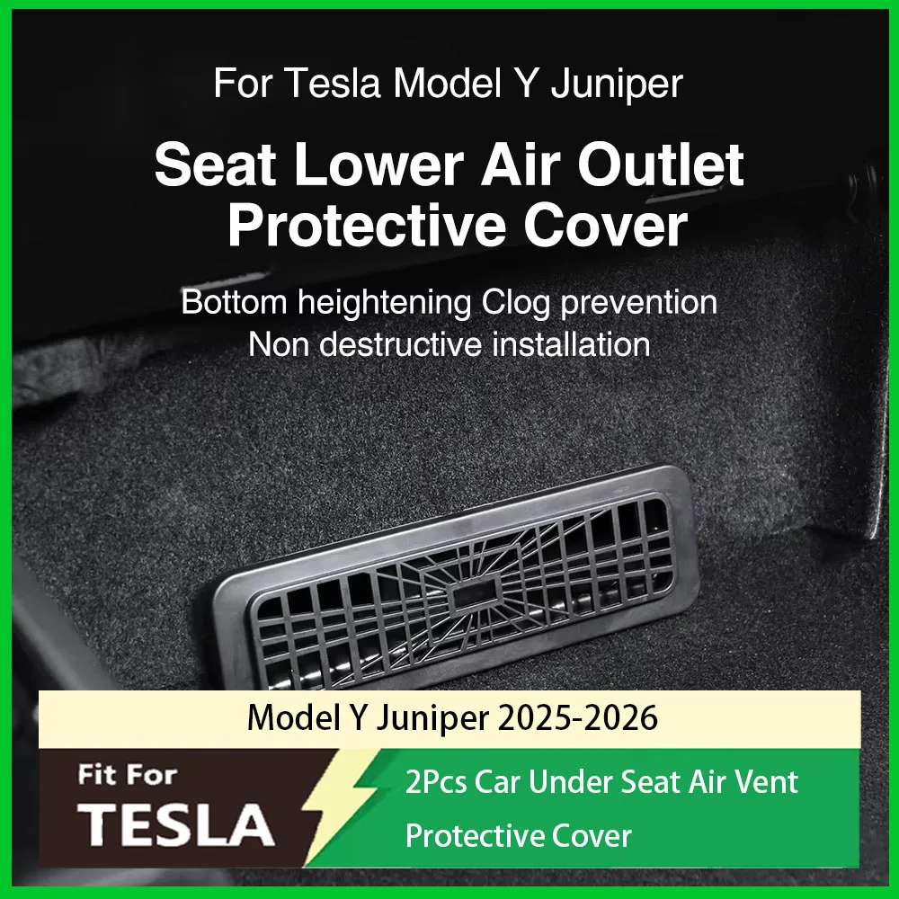 FIt For Tesla Model Y Juniper 2025/2026 Seat Underventilation ABS Protective Cover Two Piece Set Automotive Interior Accessories
