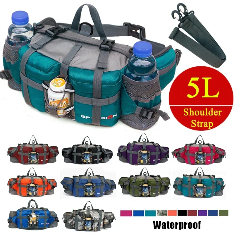 Outdoor Wandelen Taille Tas, Water Cycl Rugzak, Sport Mountain Fles, Waterdichte Nylon Camping Rugzak, Jacht Accessoires