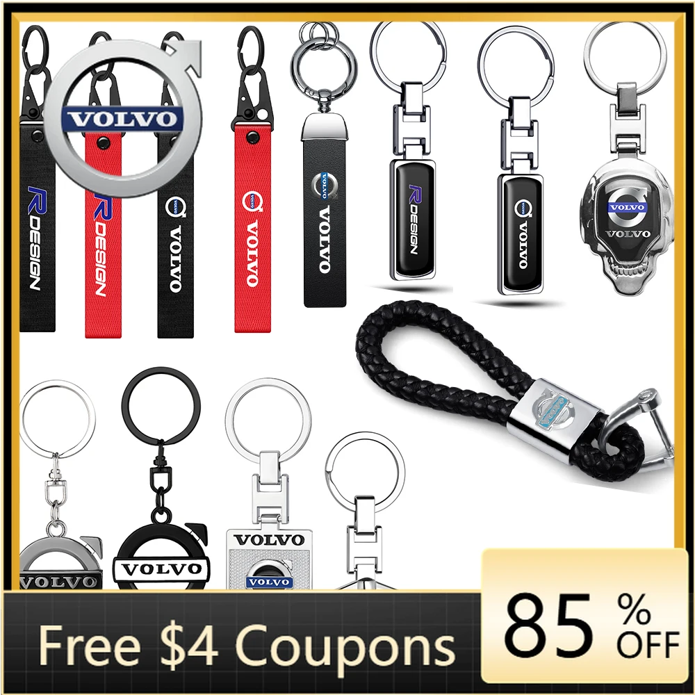 

Steering Covers Car Key Chains Keyring Pendant Metal Keychain Holder Auto Accessories For Volvo Rdesign T6 AWD C30 S40 S60 S70 S