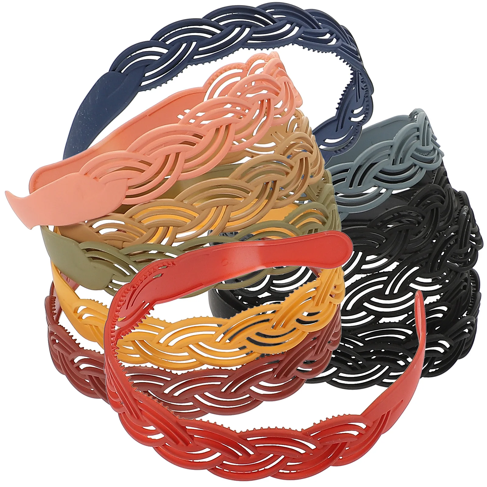 

12pcs Teeth Design Headbands Plastic Material Simple Style Wide Headbands For Women Hair Fixing Elegant Crowns