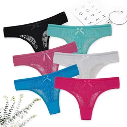 Ladies Striped Thongs Sexy Low-Waist Cotton Panties Female G-String Comfortable Underwear Breathable Underpants 5 pcs/lot