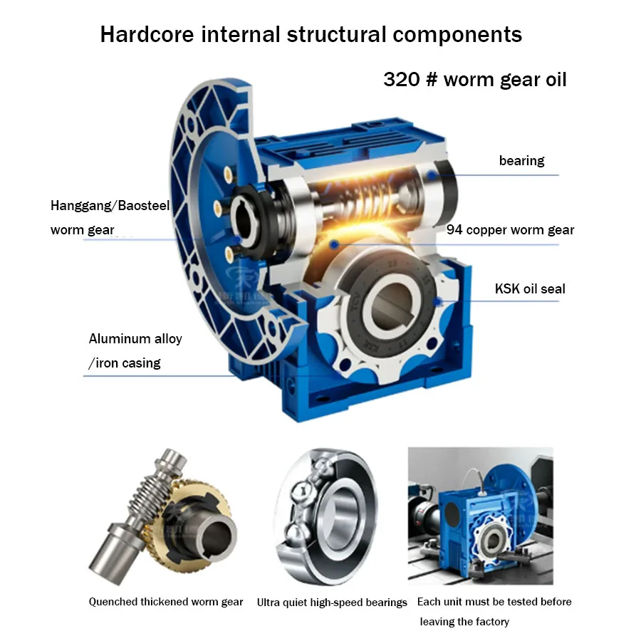 NMRV30/NMRV40N/NMRV50/NMRV63/NMRV75/NMRV90 reducer worm gear stepper servo motor small turbine reducer