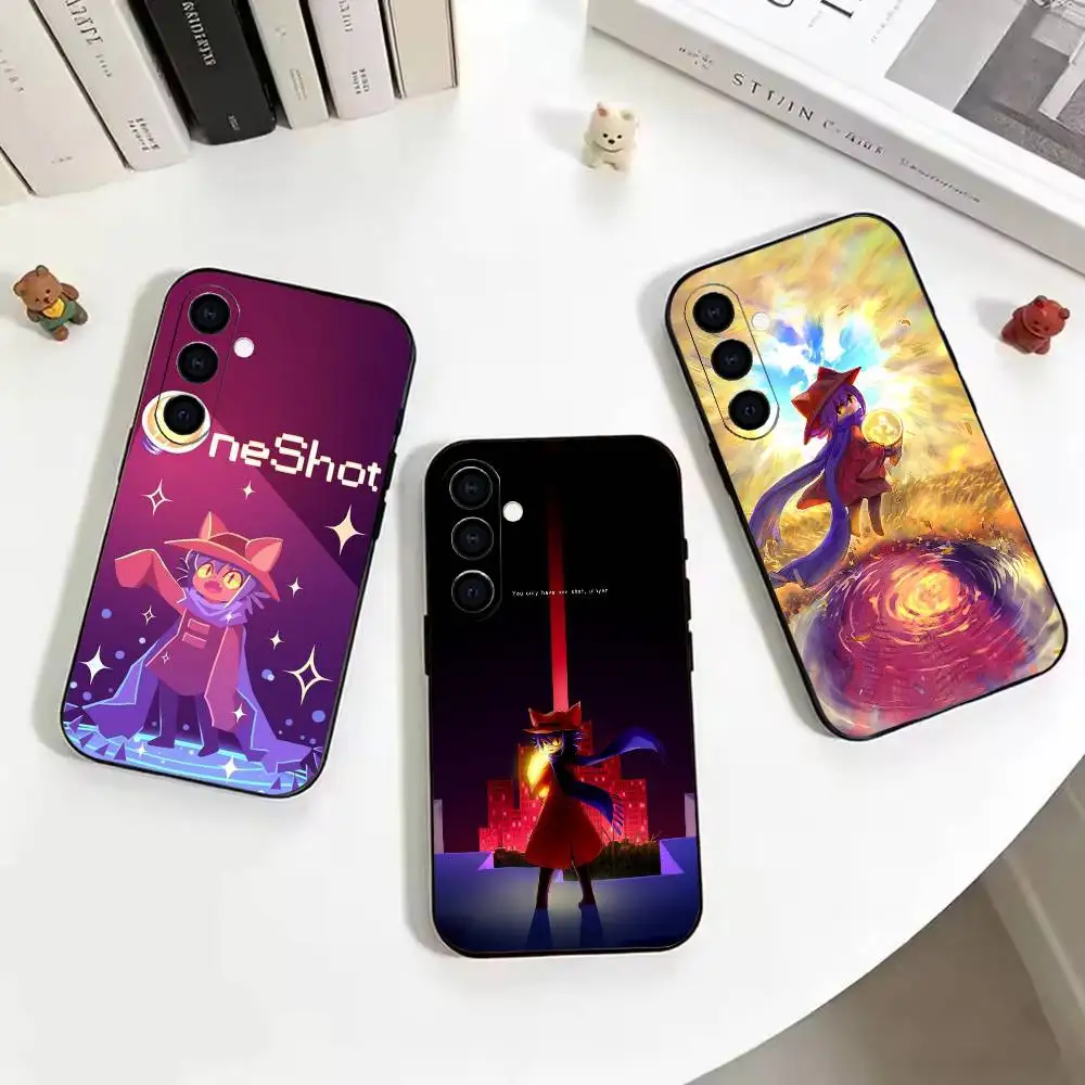 One Shot Game-N- Niko Black Soft Silicone Phone Case for Samsung Galaxy A73, A42, A72, A70, A53, A52, A51