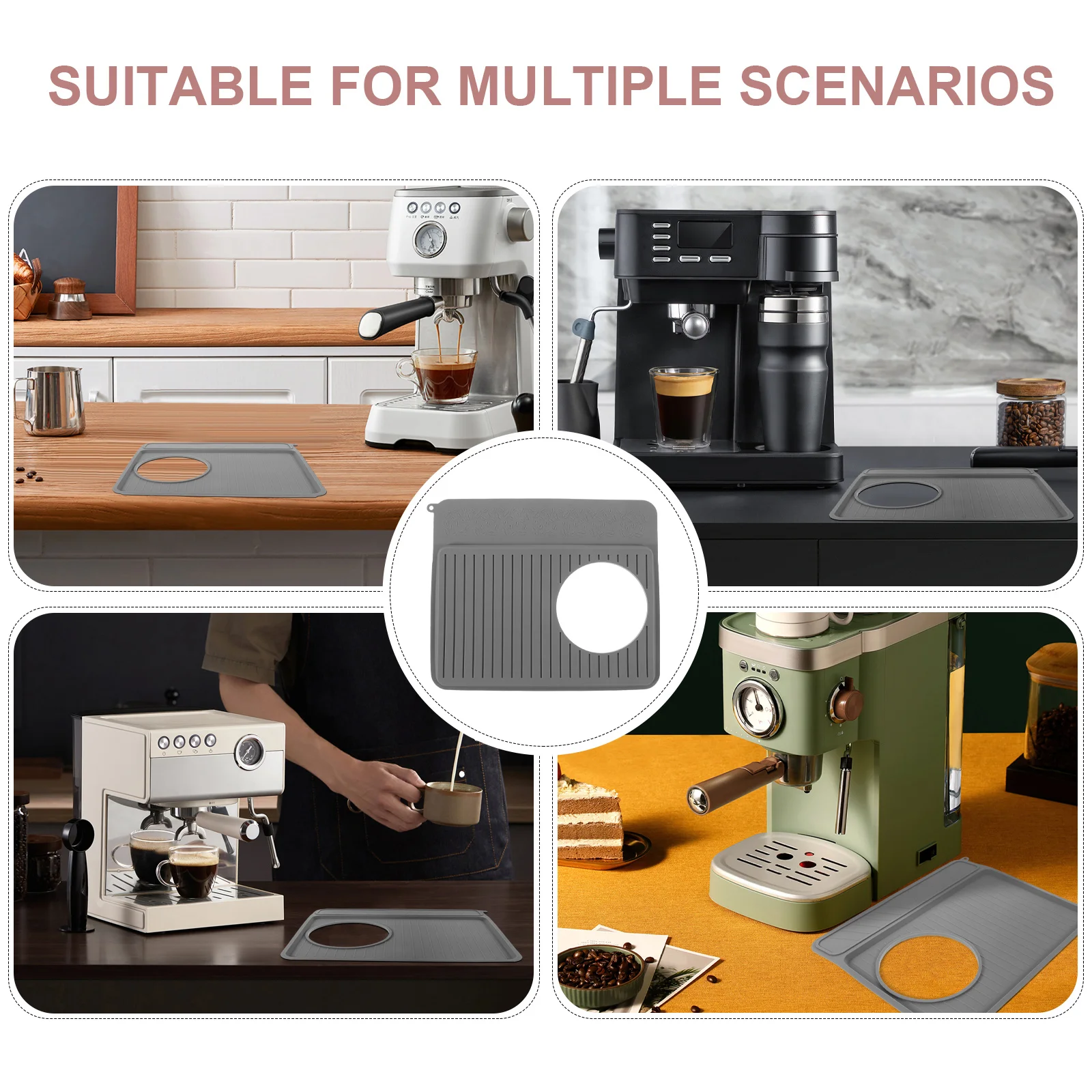 

Coffee Machine Silicone Protective Mat Dustproof Tamper Station Coffee Powder Storage Holder Multifunctional Accessory