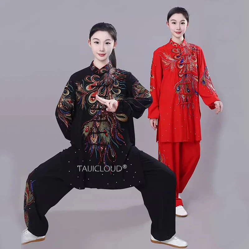 

2025 Autumn Premium Tai Chi Suit - Embroidered Long Coat for Competition & Performance, Unisex Kung Fu Uniform