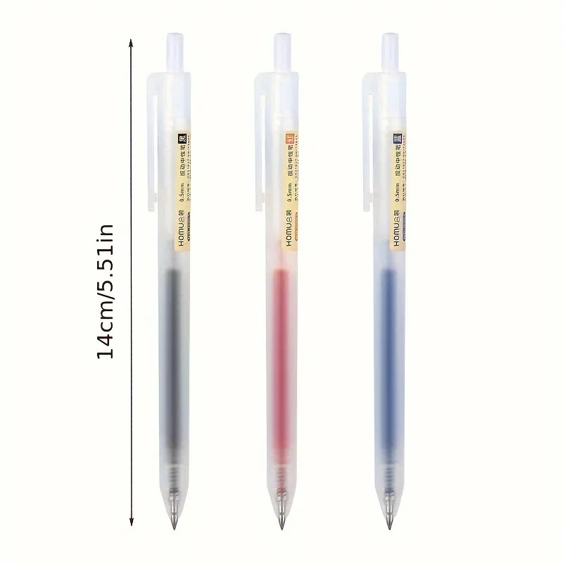 8Pcs Minimalist Press Gel Pen Black/red/blue Ballpoint for writing 0.5mm Refills Office Accessories School Supplies Stationery