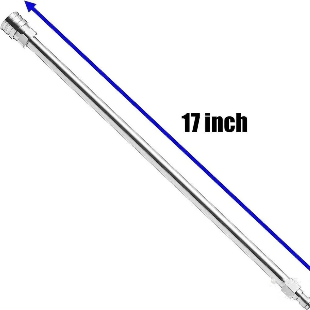 Stainless Steel Extension Wand 17 inch for High Pressure Washers Quick Connect Compatible with Standard Lances