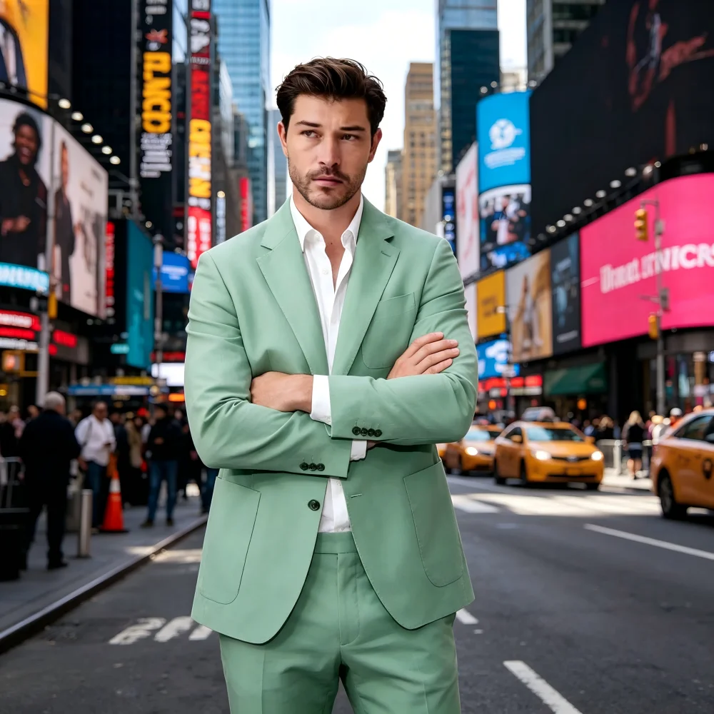 

Мужской повседневный льняной костюм-тройка Slim Fit: элегантный деловой пиджак/блейзер для танцев, с возможностью индивидуального пошива