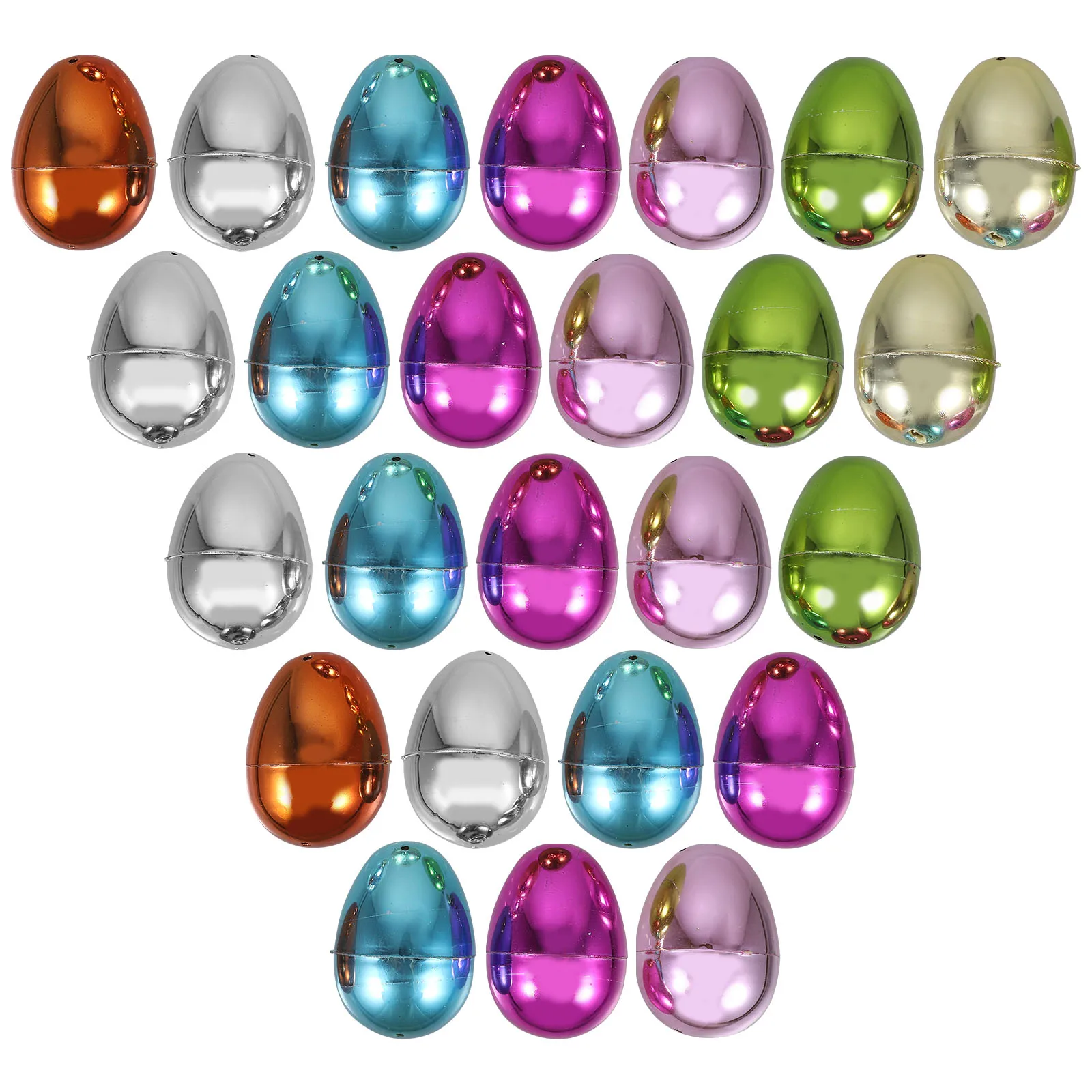 

30 Pcs Easter Eggs Colorful Fillable Ornaments Organizer Party Favor Plastic Decorations