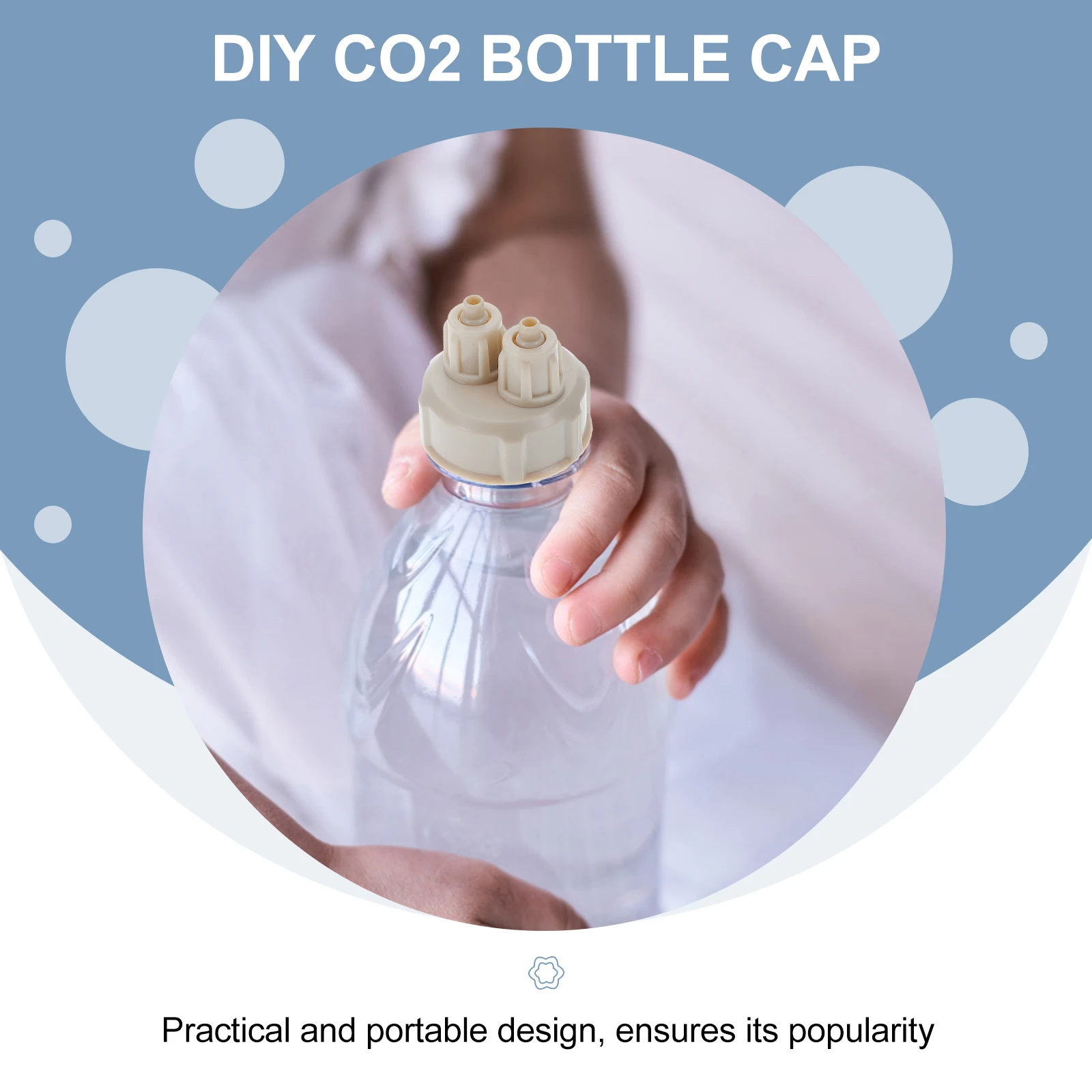 

Adjustable CO2 Bottle Caps Quick Connect Reactor Diffuser Air Hose Fittings Aquarium Supplies Easy Setup Grey ABS
