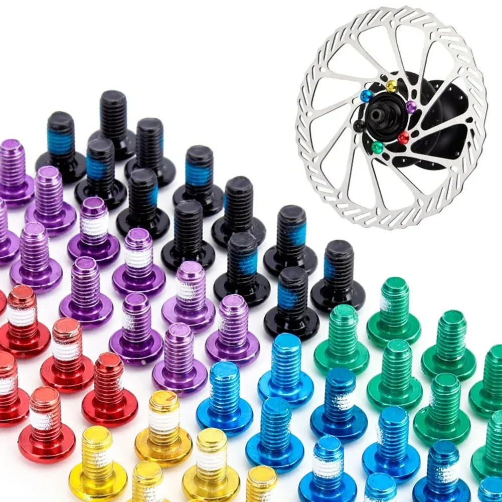 12pcs Bicycle Disc Brake Rotor Torx Bolts T25 M5x9mm Stainless Steel Road Bike Fixing Screws Colorful Cycling Accessory MTB Part