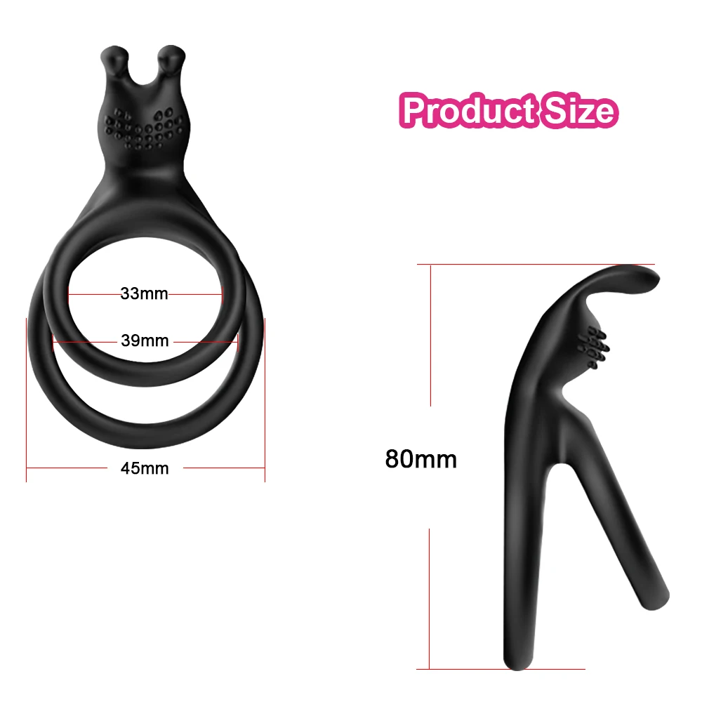 2 In 1 Men\'s Silicone Penis Ring Clitoris Stimulator Cock Ring Ejaculation Delay Penisring Erection Ring for Men Couples