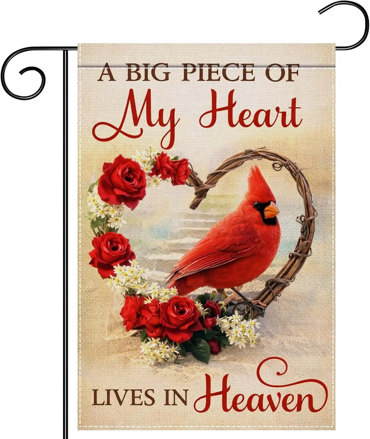 Cardinal Memorial Garden Flag 12x18 Inch Double Sided, In Loving Memory Cemetery Grave Yard Outdoor Decoration, Sympathy Ber kkz