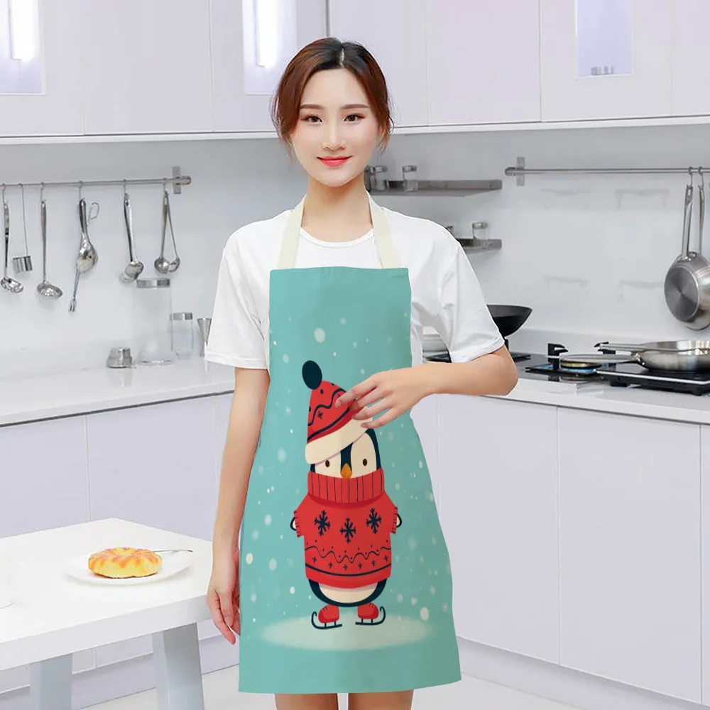 Penguin Apron Kitchen Linen Aprons Bibs Household Cleaning Pinafore Home Cooking Apron for Men Women Home Cleaning Tools