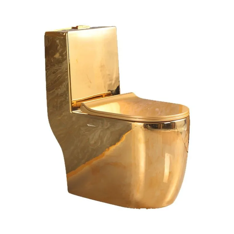 European hotel clubhouse golden toilet super swirl siphon silent pumping toilet personalized home creative toilet