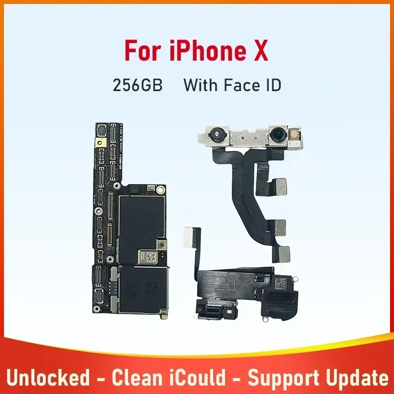 جديد! لوحة أم تم اختبارها لهاتف iPhone X XR XS Max 64g 128g 256g لوحة رئيسية غير مقفلة مع لوحة منطقية منظفة لمعرف الوجه