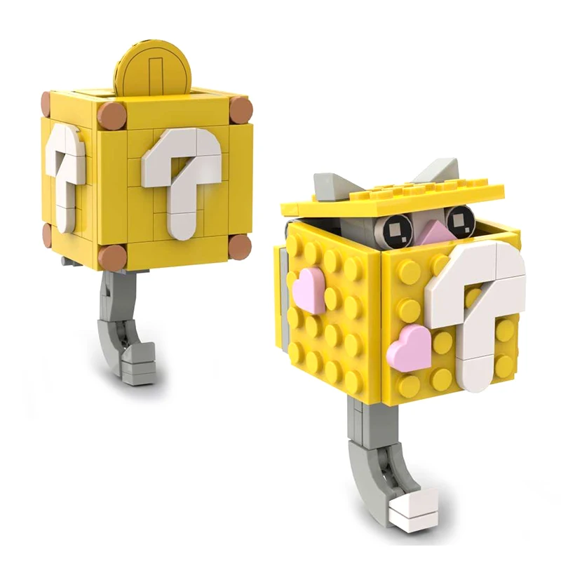 

6-стильный брелок MOC, игровая тема, монета, коробка с вопросительным знаком, коробка для скрытого и посева, настенная сборная модель, подарочная игрушка
