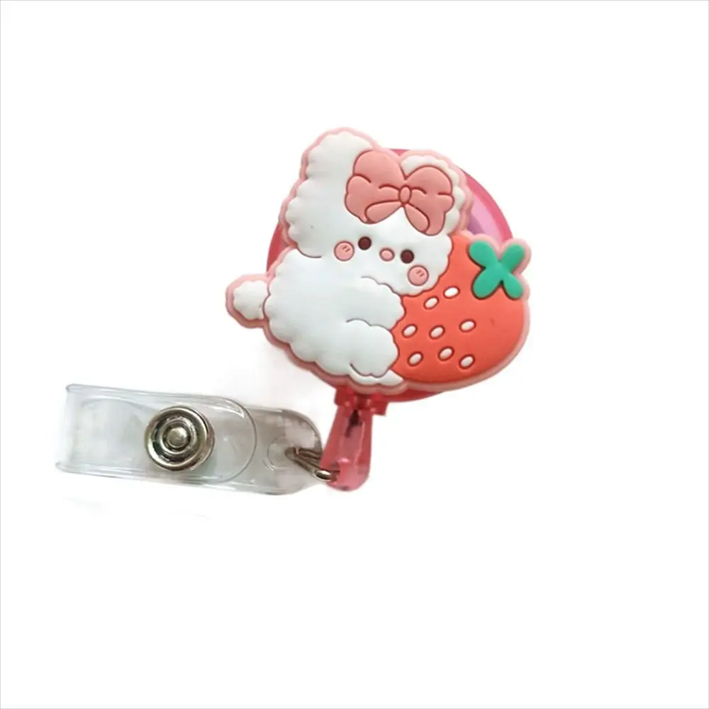 Cartoon Animals Nurse Badge Reel Dinosaur Bear Rabbit Retractable Badge Holder Name Tag Work Card Easy Pull Buckle