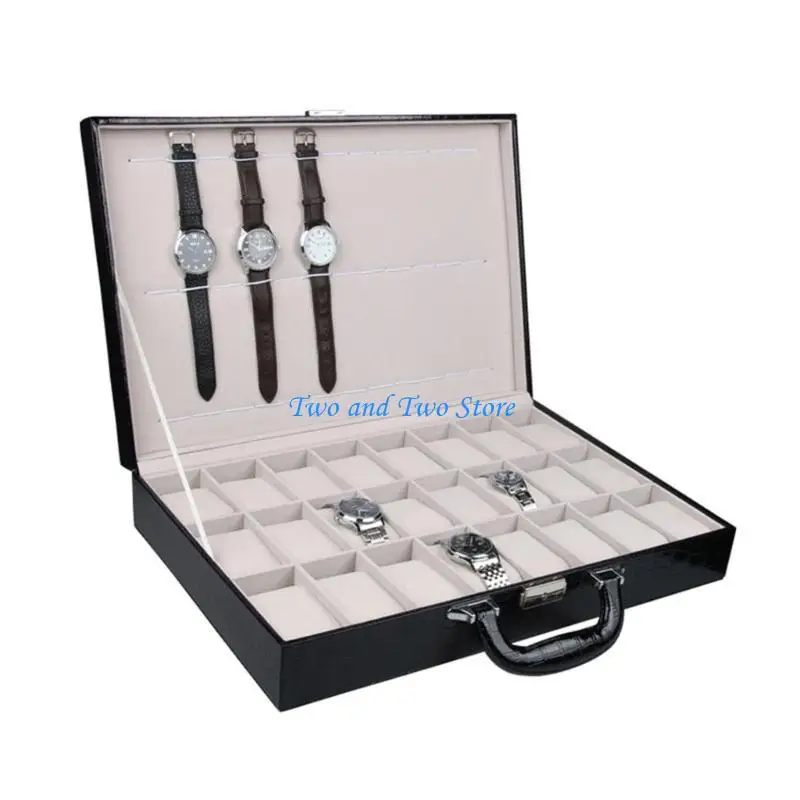 

HX6F Коробка для часов с 24 слотами, органайзер для дисплея, чехол для часов, ящик для витрины ювелирных изделий