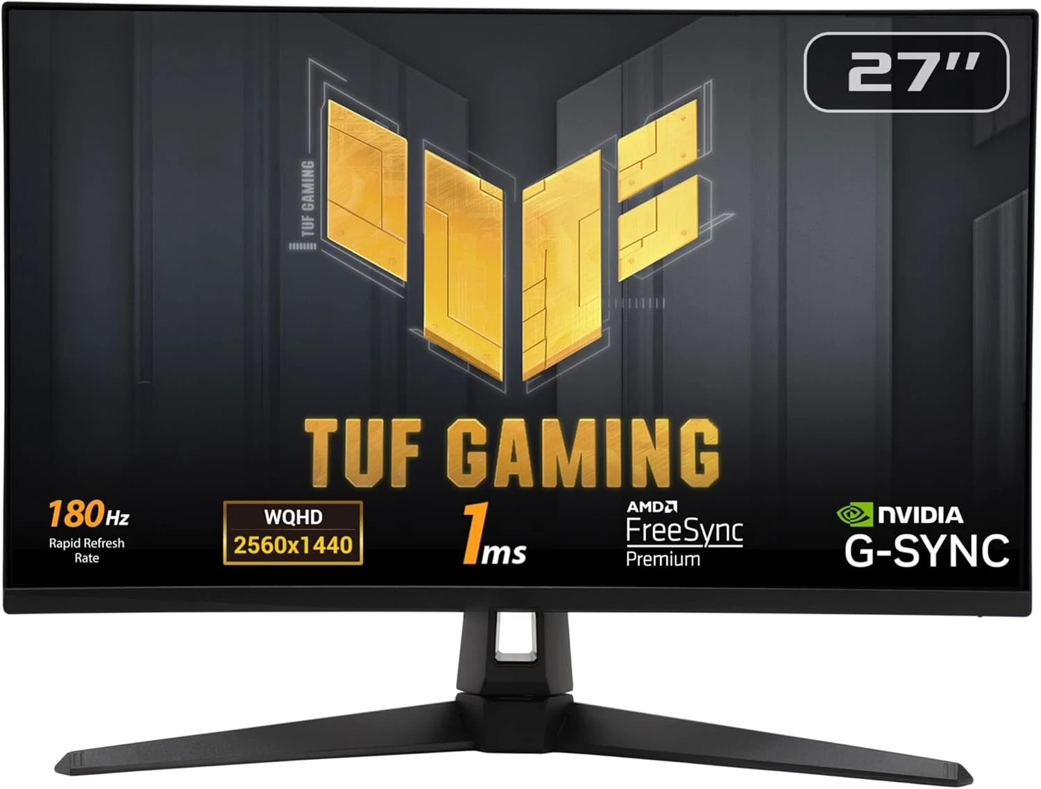 

TUF Gaming 27” 1440P HDR Monitor (VG27AQ3A) – QHD (2560 x 1440), 180Hz, 1ms, Fast IPS, 130% sRGB, Extreme Low Motion Blur Sync