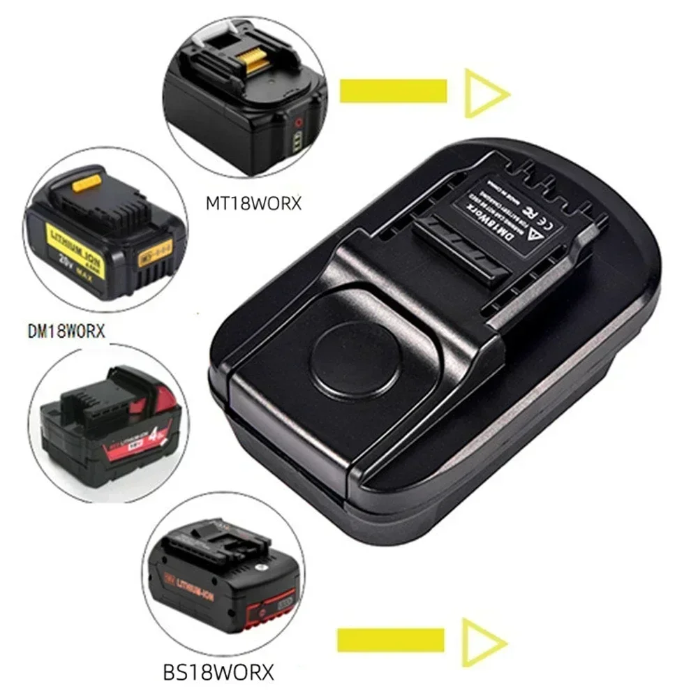 MT18WORX DM18WORX BS18WORX Battery Converter for Dewalt Milwaukee Makita Bosch 18 Volt Lithium Ion Batteries for Worx 4-Pin