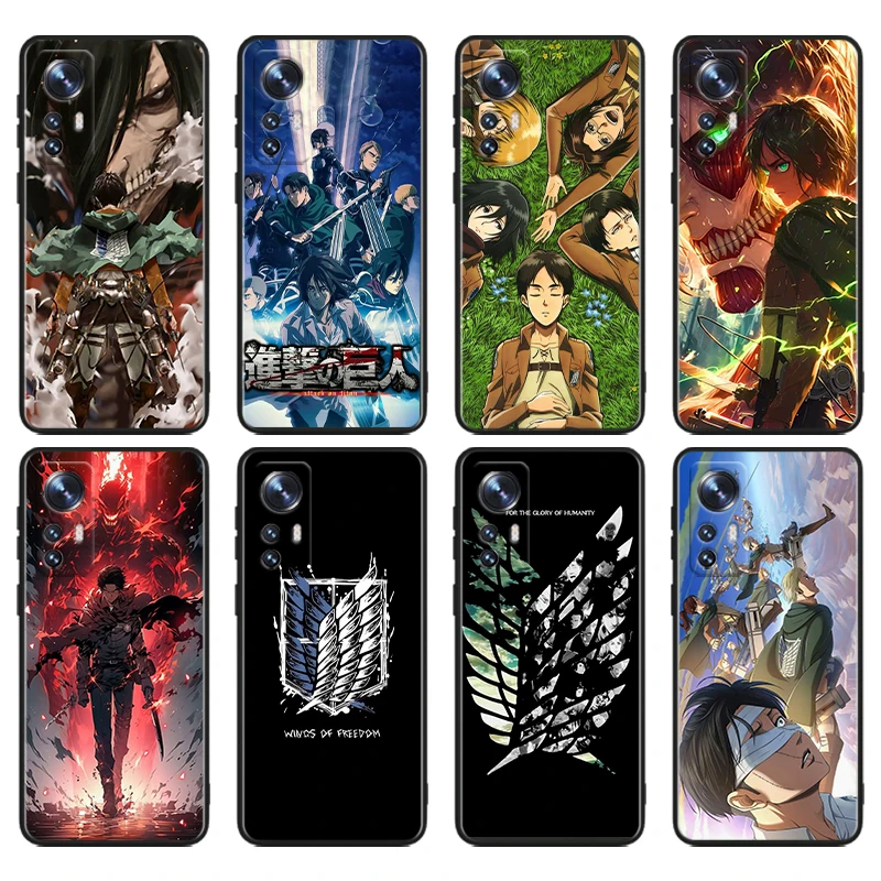 A-Attack On T-titan Anime Cool For Xiaomi Mi 13T 13 12T 12 11T 11i 11 A3 10T 10 9 Pro Lite Ultra 5G Black Soft Phone Case