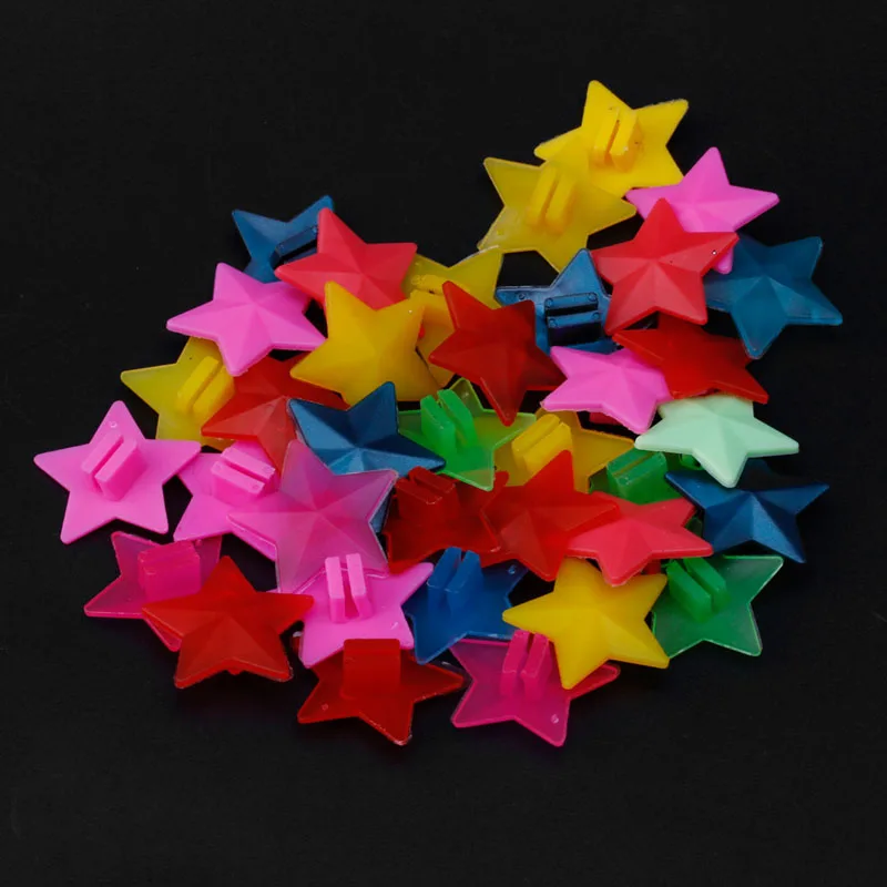 36Pcs/Bag Cycling Plastic Wheel Spoke Colorful Star Decoration MTB Bike