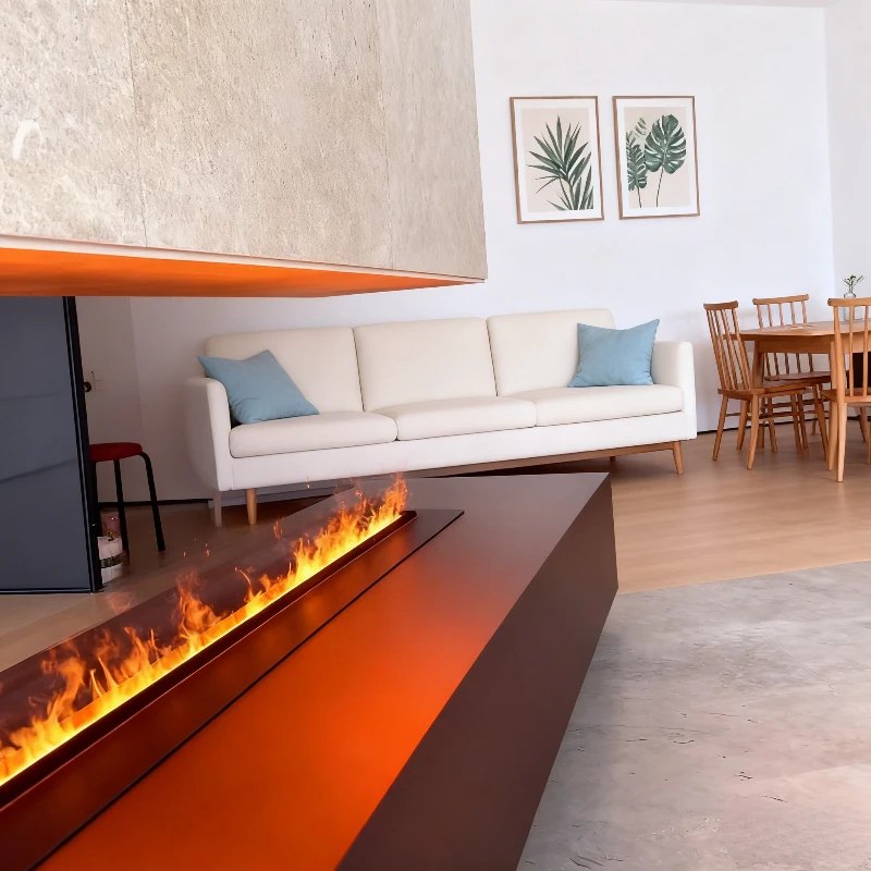 스마트 홈 3D 벽난로 물 스팀 가습기 장작 파열 소리 스마트 벽난로 - 휴대폰 제어 및 16가지 색상 선택 가능